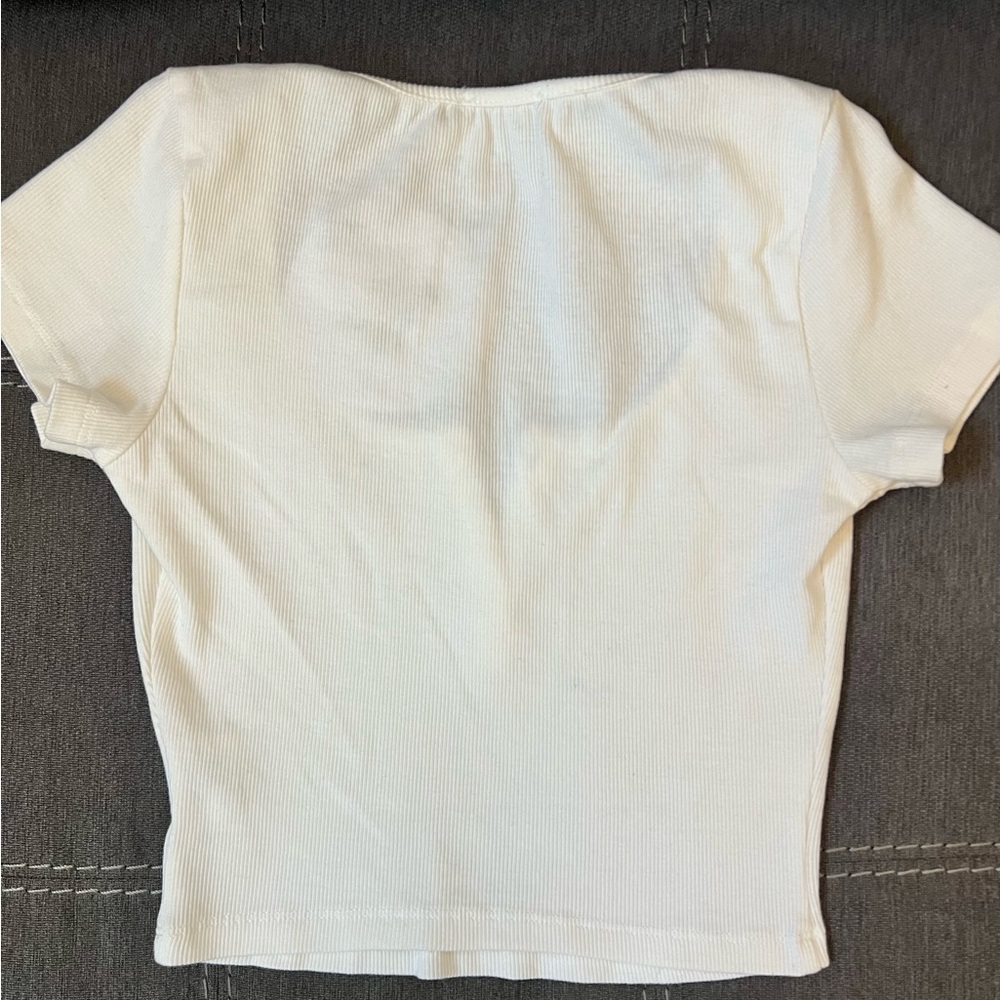 Princess Polly White Ribbed Crop Top - Picture 3 of 3